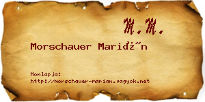 Morschauer Marián névjegykártya